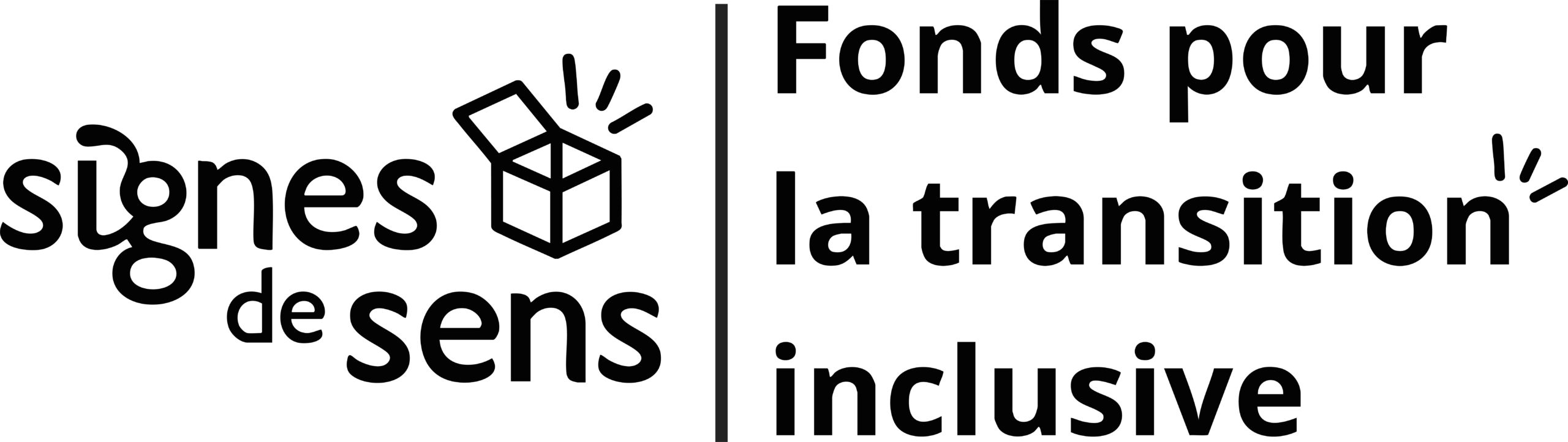 Logo de signe de sens. Fonds pour la transition inclusive
